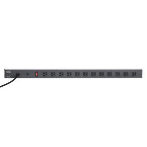 Power Distribution Unit, Vertical, 36" Length, 15 Amps, 12 Output Receptacles, On/Off Switch, Breaker, 10FT Power Cord